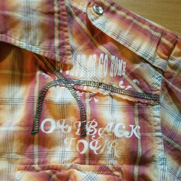 SARGENT PEPPER Rust Plaid Shirt (Size M) - Picture 3 of 13